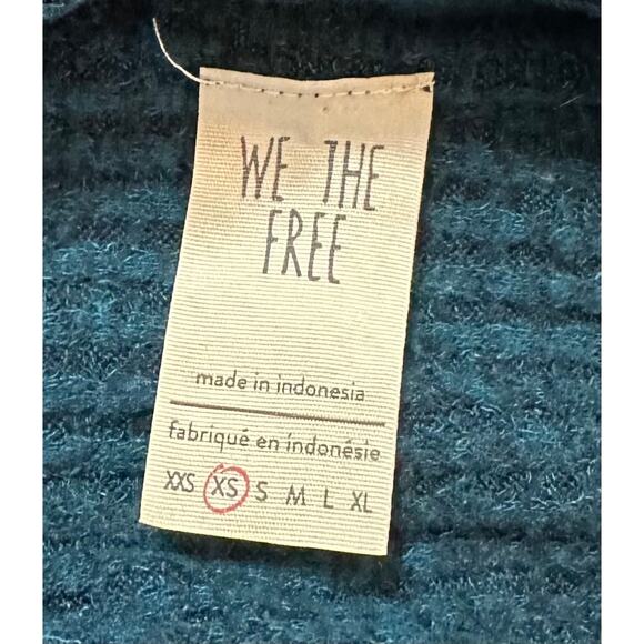 Free People We The Free Kitty Thermal Tunic Top Teal Deep Valley Size XS - Picture 13 of 14